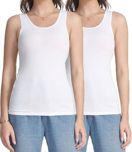 wirarpa Tanktop Damen Baumwolle Unterhemden Tops Bequeme Kamisol Basic Top 2er Pack Weiß Größe XL wirarpa Tanktop Damen Baumwolle Unterhemden Tops Bequeme Kamisol Basic Top 2er Pack Weiß Größe XL von wirarpa