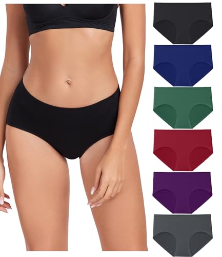 wirarpa Unterhosen Damen Baumwolle Bequeme Unterwäsche Frauen Slips Damen Atmungsaktiv Pantys 6er Pack Mehrfarbig Größe M von wirarpa