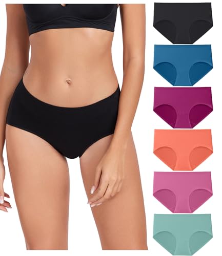 wirarpa Unterhosen Damen Baumwolle Bequeme Unterwäsche Frauen Slips Damen Atmungsaktiv Pantys 6er Pack Mehrfarbig Größe XS von wirarpa