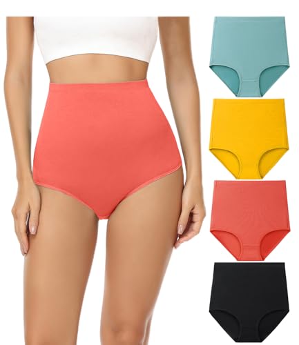 wirarpa Unterhosen Damen Baumwolle Unterwäsche Super Hohe Taille Frauen Slips Mehrpacka2 4er Pack Größe XXL von wirarpa