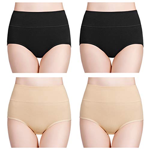 wirarpa Damen Unterhosen Baumwolle Slips Damen Hoher Taille Atmungsaktive Taillenslip Wochenbett Unterwäsche Mehrpack Größen 32-58, Schwarz Aprikose-4er Pack, X-Large (46/48) wirarpa Damen Unterhosen Baumwolle Slips Damen Hoher Taille Atmungsaktive Taillenslip Wochenbett Unterwäsche Mehrpack Größen 32-58, Schwarz Aprikose-4er Pack, X-Large (46/48) von wirarpa