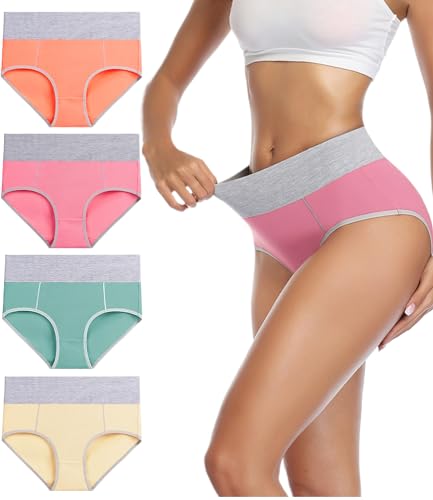 wirarpa Unterhosen Damen Unterwäsche Baumwolle Taillenslip High Rise Slip 4er Pack Größe 4XL wirarpa Unterhosen Damen Unterwäsche Baumwolle Taillenslip High Rise Slip 4er Pack Größe 4XL von wirarpa