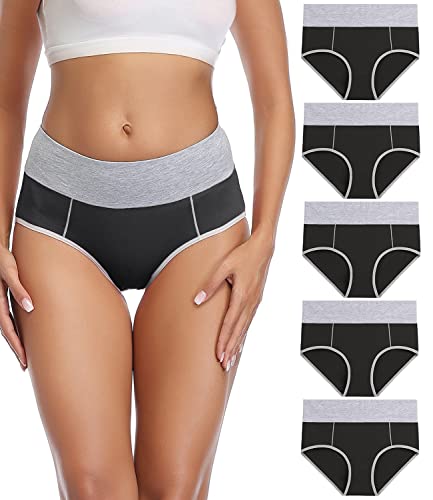 wirarpa Unterhosen Damen Baumwolle Schwarz 5er Pack Größe L von wirarpa