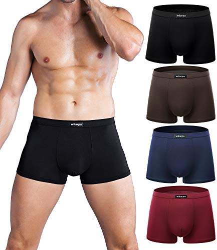 wirarpa Boxershorts Herren Mikrofaser Männer Unterwäsche Trunks Soft Modal Men Unterhosen Retroshorts für Herren 4er Pack S von wirarpa