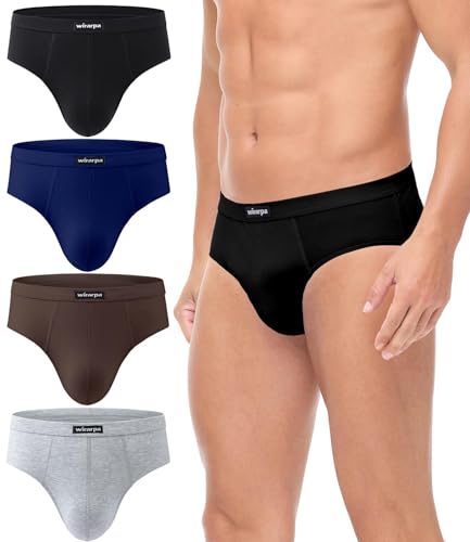 wirarpa Unterhosen Herren Slip Baumwolle Männer Slips Atmungsaktiv Unterwäsche 4er Pack Mehrfarbig Größe M von wirarpa