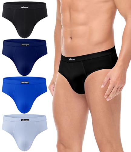 wirarpa Unterhosen Herren Slip Baumwolle Männer Slips Atmungsaktiv Unterwäsche 4er Pack Mehrfarbig Größe S von wirarpa