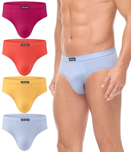 wirarpa Unterhosen Herren Slip Baumwolle Männer Slips Atmungsaktiv Unterwäsche 4er Pack Mehrfarbig Größe XXL von wirarpa
