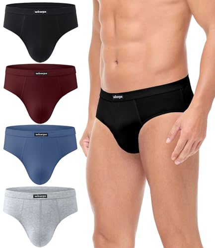 wirarpa Unterhosen Herren Slip Baumwolle Männer Slips Atmungsaktiv Unterwäsche 4er Pack Mehrfarbig Größe XXL von wirarpa