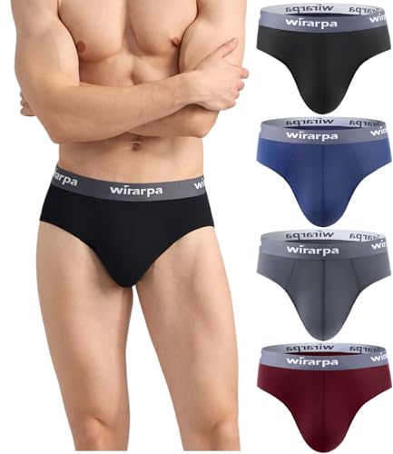 wirarpa Unterhosen Herren Slip Modal Unterwäsche Männer Slips Weich Herrenunterhosen 4er Pack Mehrfarbig Größe M von wirarpa