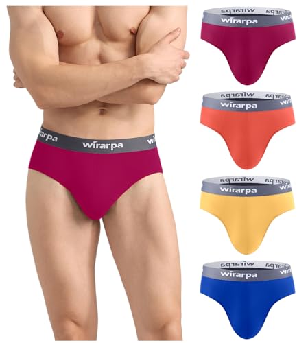 wirarpa Unterhosen Herren Slip Modal Unterwäsche Männer Slips Weich Herrenunterhosen 4er Pack Mehrfarbig Größe XXL von wirarpa