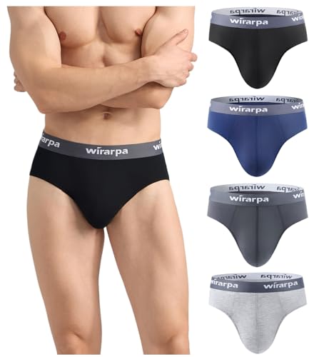 wirarpa Unterhosen Herren Slip Modal Unterwäsche Männer Slips Weich Herrenunterhosen 4er Pack Mehrfarbig Größe XXL von wirarpa