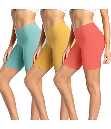 wirarpa Unterhosen Radlerhose Boxershorts Damen Hoher Bund Baumwolle Shorts Panties Lange Unterwäsche 3er Pack Mehrfarbig Größe M von wirarpa