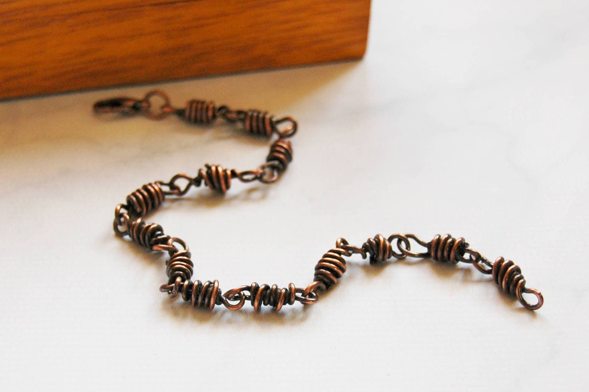 Handgefertigtes Kupfer Link Armband Unisex Boho Stil Handgefertigtes Kupfer Link Armband Unisex Boho Stil von wireandwonderjewelry