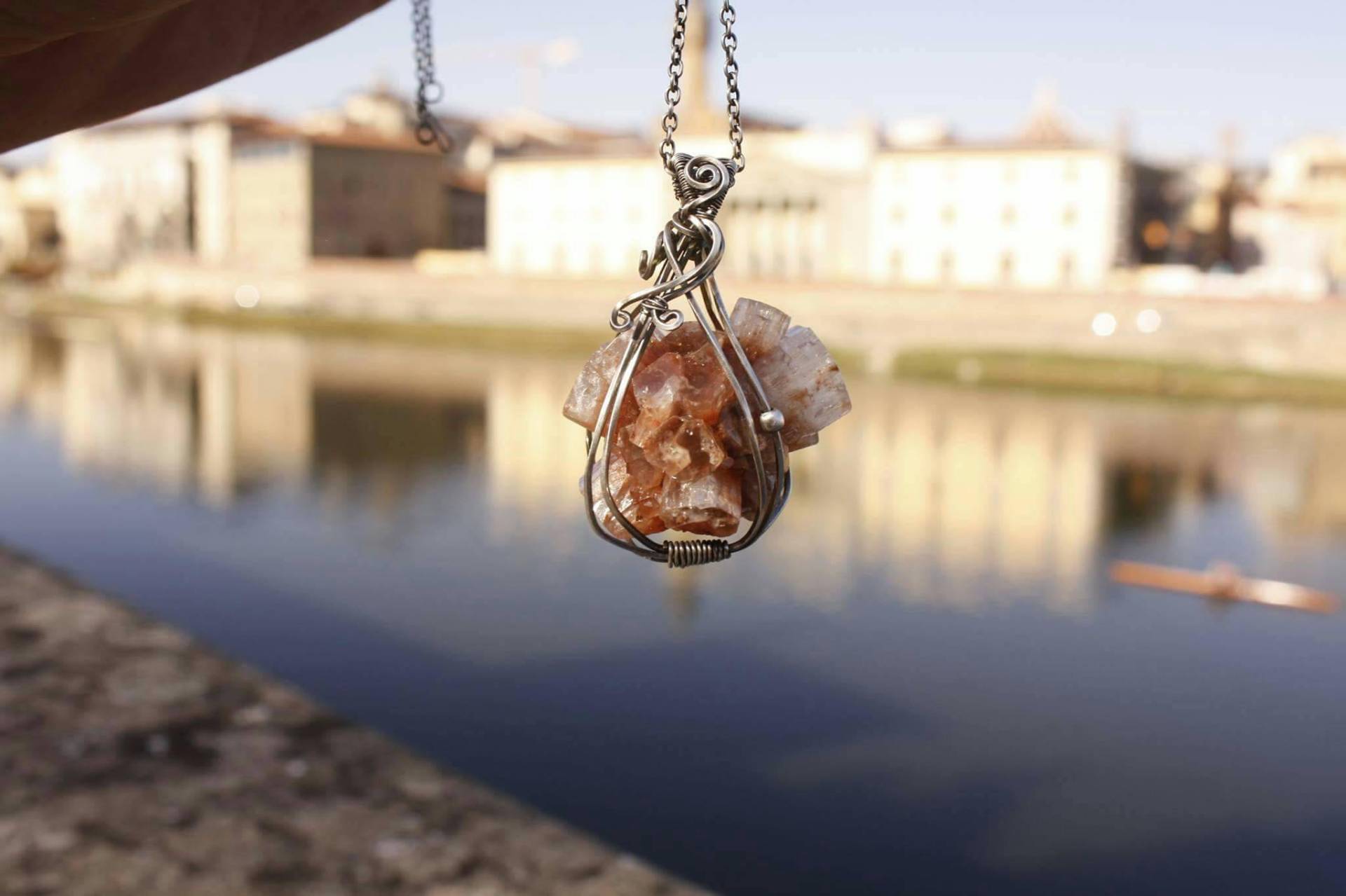 Aragonit Und Silber Halskette Aragonit Und Silber Halskette von wireswirljewelry