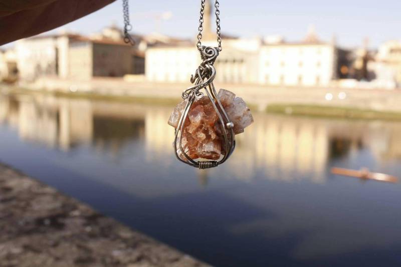 Aragonit Und Silber Halskette Aragonit Und Silber Halskette von wireswirljewelry