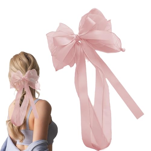 wiroouia Große Haarschleifen für Damen,Band-Haarschleifen,Mädchen große Haarnadeln mit Schleife | Schleifen-Haarspange mit langem Schwanz, Haarschmuck für Dating, Geschäftsreisen, Camping von wiroouia