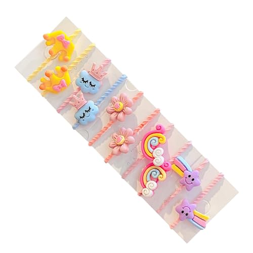 wiroouia Kinder-Gummibänder für Haare,Kinder-Haarbänder für Mädchen - Niedliche Mädchen-Haarseile, weiche elastische Haarbänder, 10er-Set,Leichte kleine elastische Haargummis, farbige Haargummibänder von wiroouia