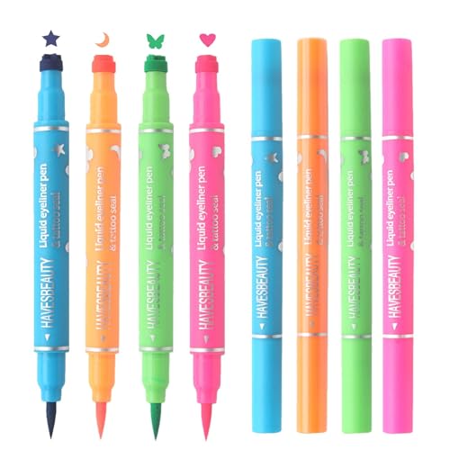 wiroouia Stempel Eyeliner-Stift,Eyeliner-Stempel - Doppelkopf-4-Farben-Wasserdichter Stempel-Eyeliner-Stift | Augenschablonen-Make-up-Werkzeug mit Stern, Mond, Schmetterlingen, Herzformen für Partys wiroouia Stempel Eyeliner-Stift,Eyeliner-Stempel - Doppelkopf-4-Farben-Wasserdichter Stempel-Eyeliner-Stift | Augenschablonen-Make-up-Werkzeug mit Stern, Mond, Schmetterlingen, Herzformen für Partys von wiroouia