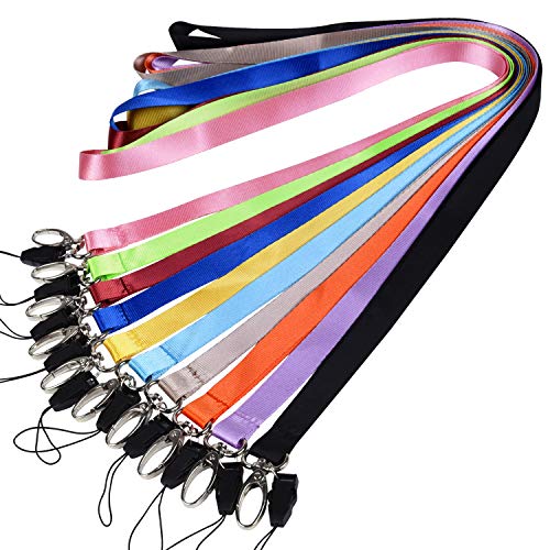 Wisdompro Schlüsselband Lang 10 Stück, Schlüsselbänder mit Schlüsselanhänger Clip Haken, Lanyard für Ausweise, Schlüssel (Violett/Blau/Hellblau/Rosa/Orange) von Wisdompro