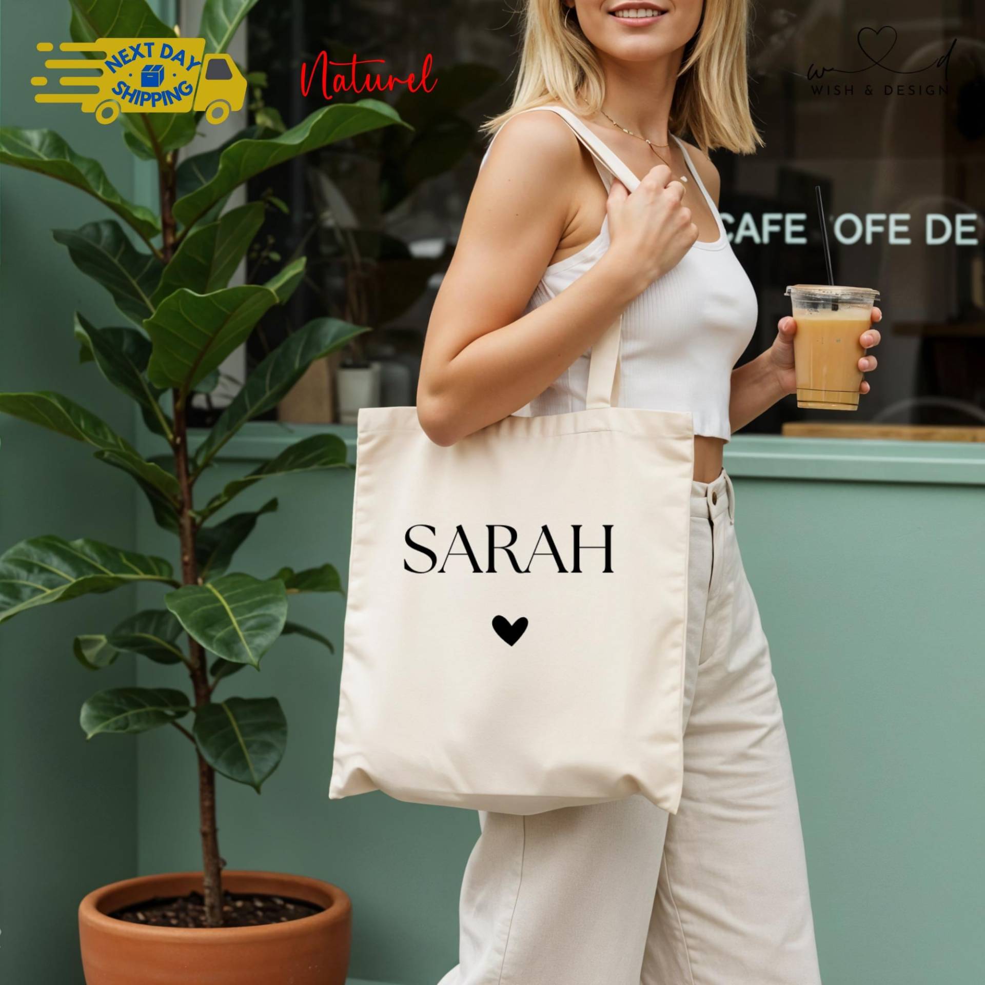 Baumwolltasche Mit Name, Personalisierte Jutetasche, Geschenk Beste Freundin, Stoffbeutel Jga, Personalisiertes Namen von wishanddesignByDilek
