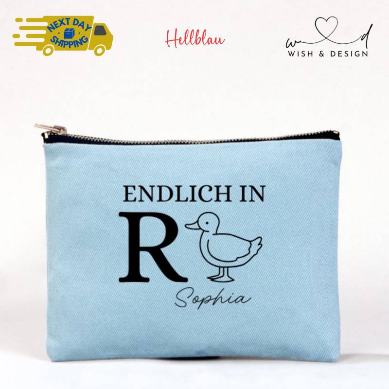 Personalisierte Ruhestand Tasche - Endlich in Rente Mit Name & Ente Abschiedsgeschenk Lehrer Kollegin Mäppchen von wishanddesignByDilek