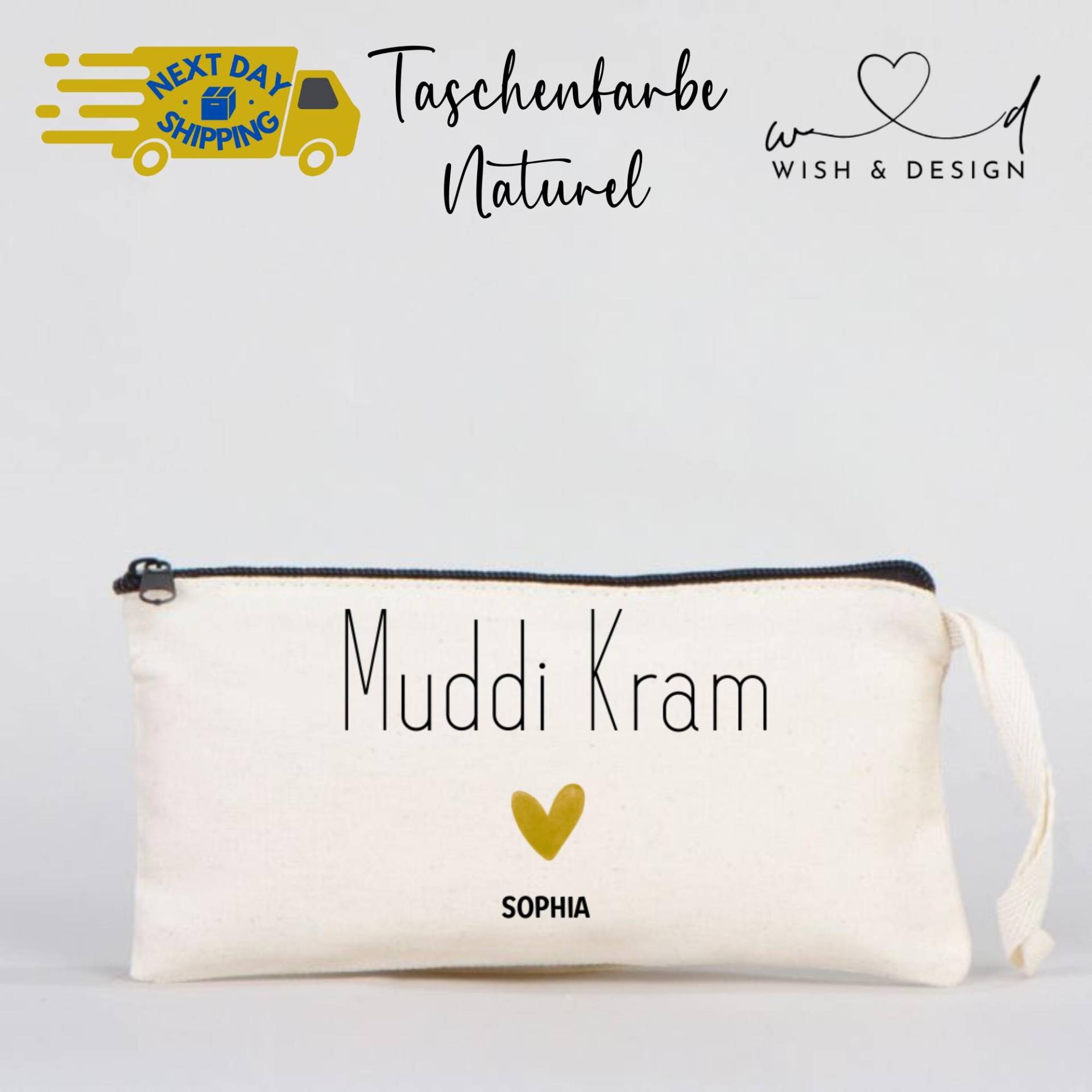 Personalisierter Muddi Kram Federmäppchen Mit Name, Schminktäschchen Für Schule & Büro, Canvas Etui Herz, Geschenk Mama Personalisierter Muddi Kram Federmäppchen Mit Name, Schminktäschchen Für Schule & Büro, Canvas Etui Herz, Geschenk Mama von wishanddesignByDilek