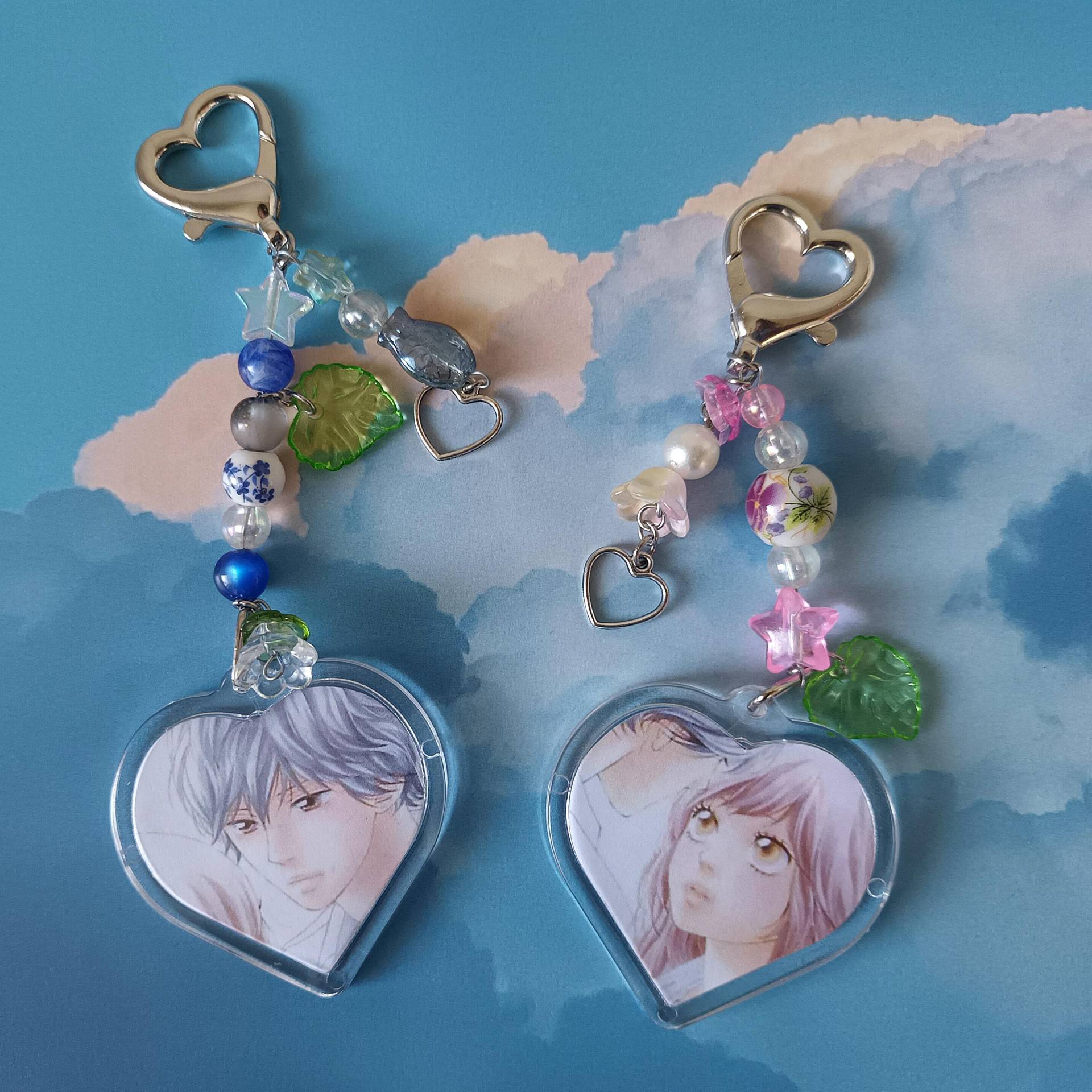 Ao Haru Fahrt | Blaue Frühlings-Fahrt Inspirierte Schlüsselanhänger | Kou & Futaba Anime Passende von wishingwellshopDE