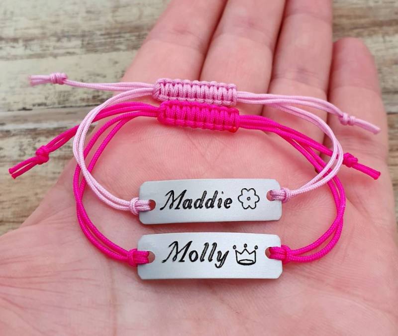 Personalisiertes Baby-Namensarmband, Individuell Graviertes Id-Armband Oder Fußkettchen Für Kinder, Einstellbares Handgestempeltes Schmuckgeschenk von wishnco
