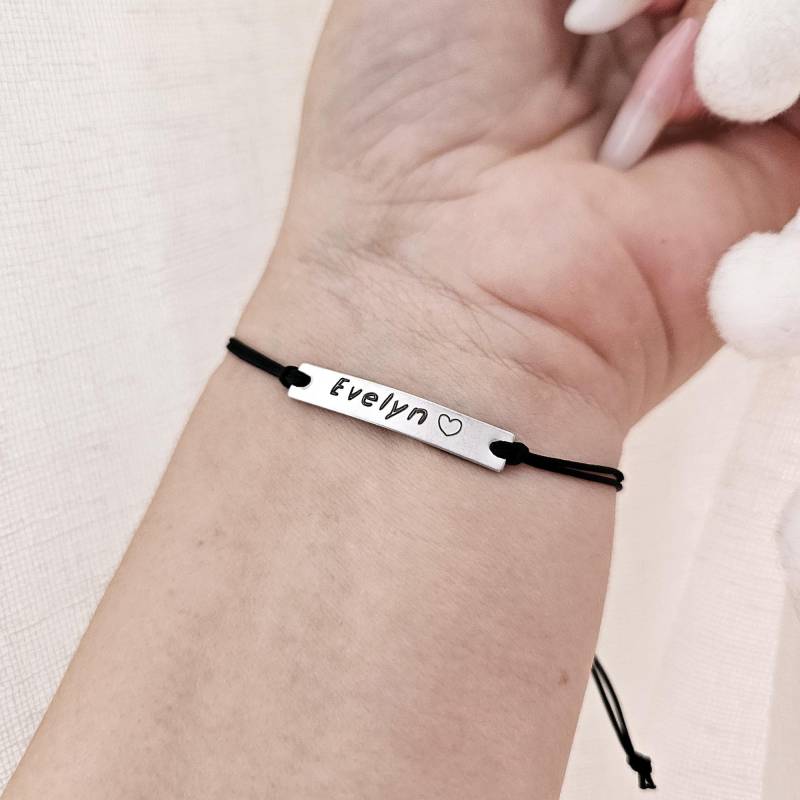 Personalisiertes Benutzerdefiniertes Namensarmband Mit Verstellbarer Schnur, Platinplatte Graviert Id Bar Paare Armband, Bff, Brautjungfern Geschenk Personalisiertes Benutzerdefiniertes Namensarmband Mit Verstellbarer Schnur, Platinplatte Graviert Id Bar Paare Armband, Bff, Brautjungfern Geschenk von wishnco