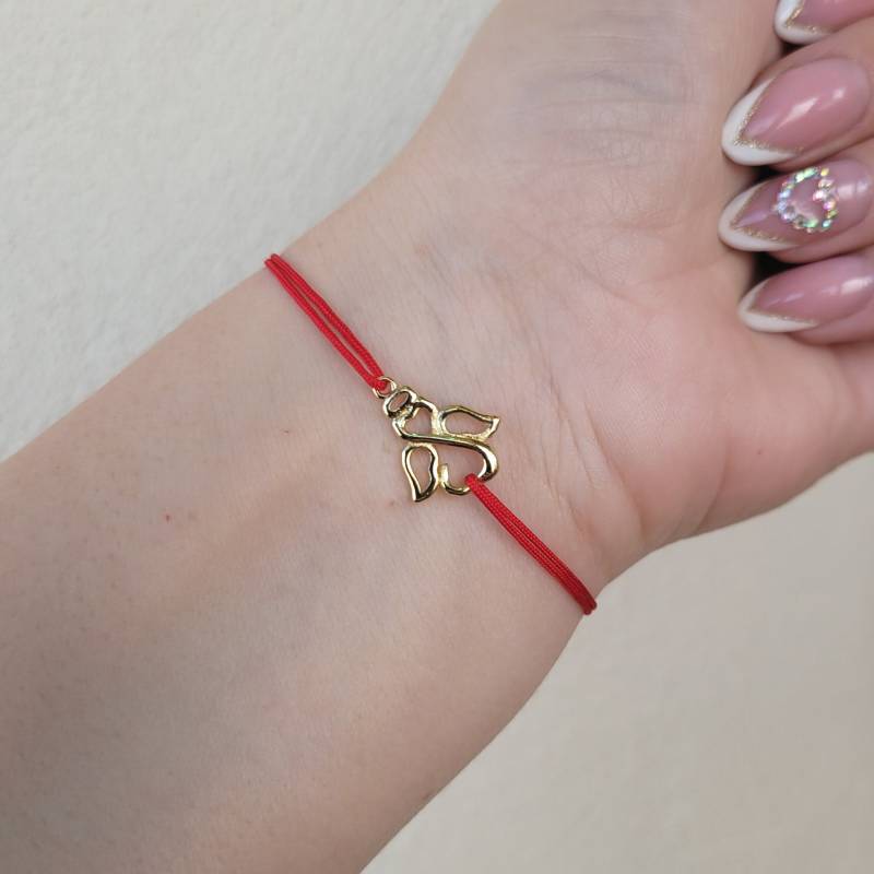 Vergoldetes Engelsarmband, Engel Charm Minimalist Kabbalah Red String Armband Mit Verstellbarer Schnur Vergoldetes Engelsarmband, Engel Charm Minimalist Kabbalah Red String Armband Mit Verstellbarer Schnur von wishnco