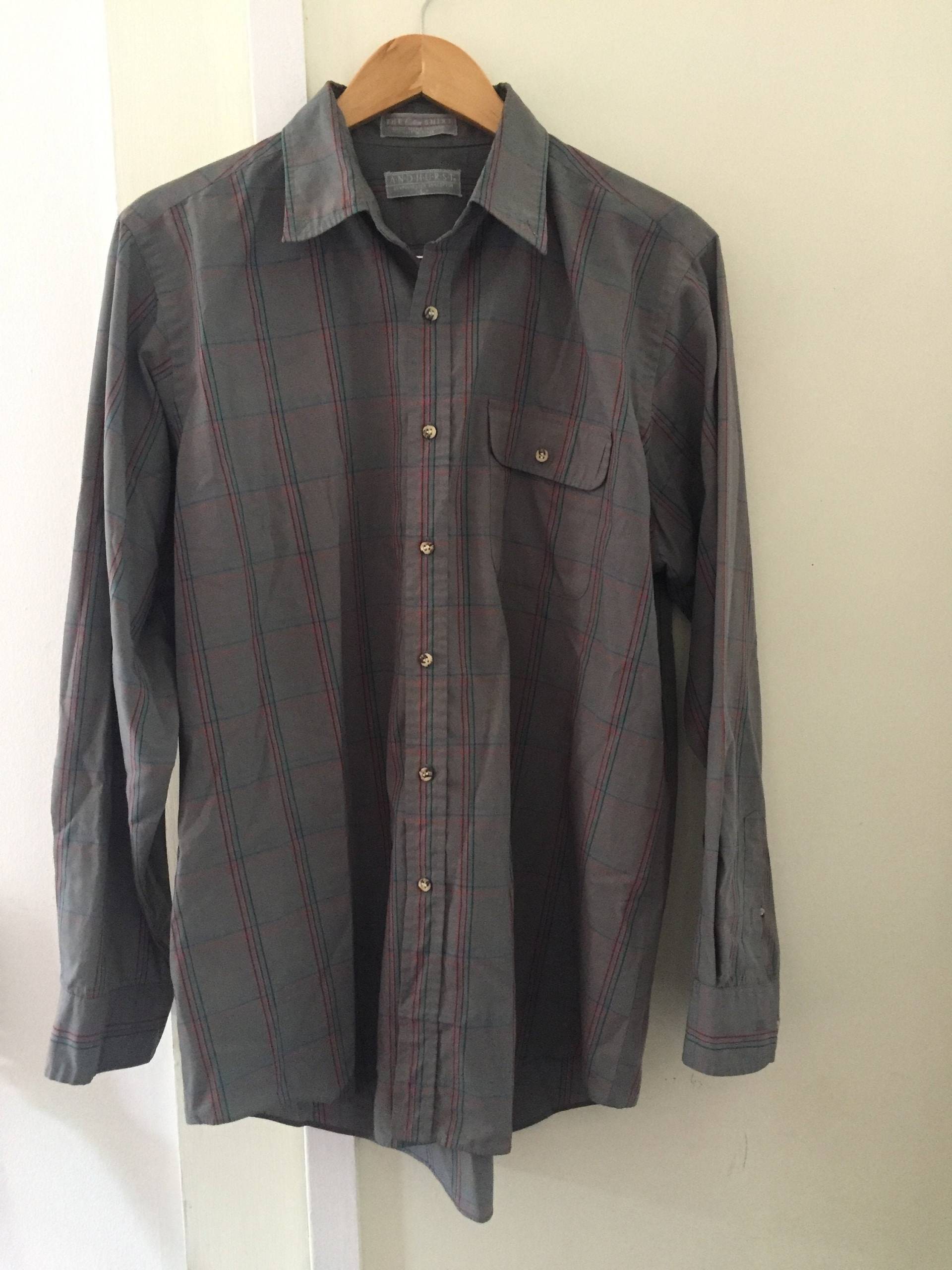 Vintage 90Er Jahre Herren | Unisex Knopf Unten Kariertes Grunge Grau Shirt Vintage 90Er Jahre Herren | Unisex Knopf Unten Kariertes Grunge Grau Shirt von witchypooShoppe