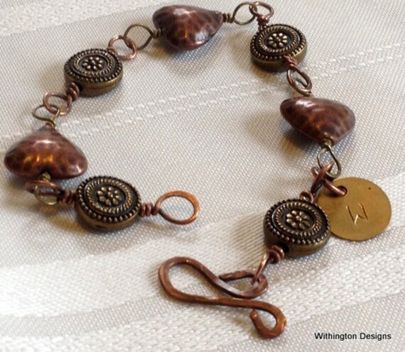 Gemischte Metall Armband Kupfer Herzen Gemischte Metall Armband Kupfer Herzen von withingtondesigns