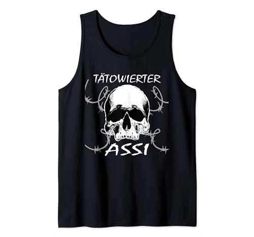 Herren tätowierter Assi Outfit Tattoo witziger Spruch Herren Party Tank Top Herren tätowierter Assi Outfit Tattoo witziger Spruch Herren Party Tank Top von witzige Shirts für Männer Assi Böser alter Mann