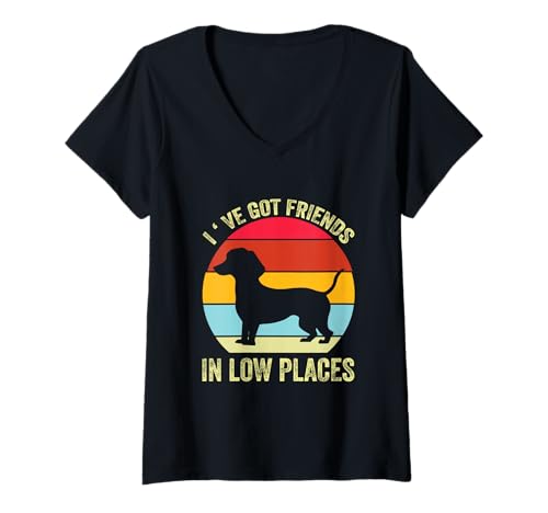 Damen lustiger Dackel Spruch für humorvolle Menschen T-Shirt mit V-Ausschnitt Damen lustiger Dackel Spruch für humorvolle Menschen T-Shirt mit V-Ausschnitt von witziges Dackel Design für humorvolle Menschen
