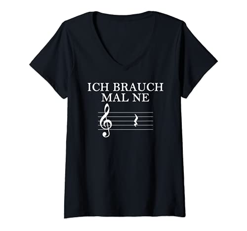 Damen Musik Lehrer und Musiker Geschenk Ich brauch mal eine Pause T-Shirt mit V-Ausschnitt Damen Musik Lehrer und Musiker Geschenk Ich brauch mal eine Pause T-Shirt mit V-Ausschnitt von witziges Geschenk Musikschüler und Chor Auftritt