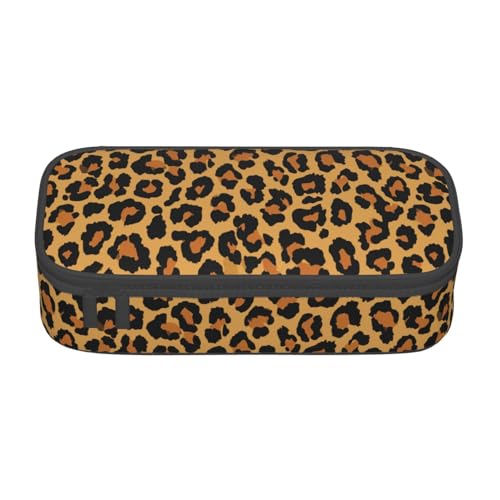 wiuurs Federmäppchen mit Leopardenmuster, großes Fassungsvermögen, Schreibwaren, Federmäppchen, ästhetisch, mit Reißverschluss, für Büro, Uni, Erwachsene von wiuurs