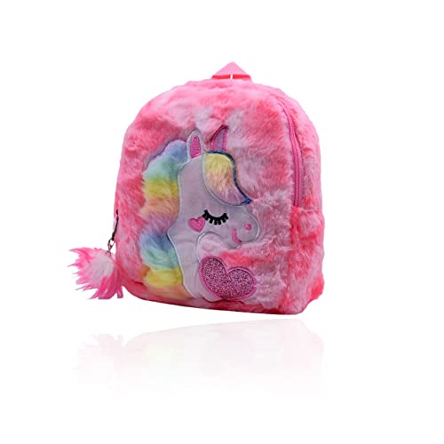 wiztex Einhorn Rucksack - Buntes 3D Einhorn modelliert Kindergartenrucksack Mädchen - Doppelte Schulter Rucksack Kinder - Flauschig Kindergartenrucksack Jungen für Schule & Reisen (Rosa) von wiztex