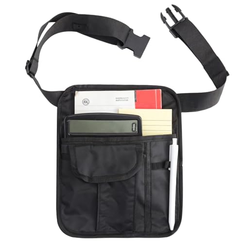 wkao Taillenschürze mit Geldbeutel, verstellbarer Gürtel mit 6 Taschen für Servierer, schwarzer Oxford-Organizer für Kellner wkao Taillenschürze mit Geldbeutel, verstellbarer Gürtel mit 6 Taschen für Servierer, schwarzer Oxford-Organizer für Kellner von wkao