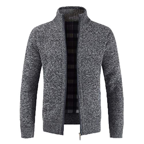 wkd-thvb Herrenpullover Herbst Winter Cardigan Warmer Strickpullover Freizeitstrickwaren Dark Grey M von wkd-thvb