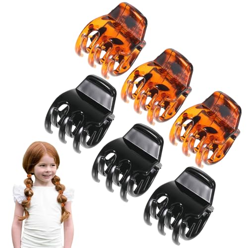 6 Stück Kunststoff Damen Haarspangen Krallen Clips Zwischenhaare Damen Ciappo Haar Damen Haarspangen Kleine Haarspangen 3,5 cm Damen Haarspangen Damen Haarspangen (Braun, Schwarz) von wlertcop