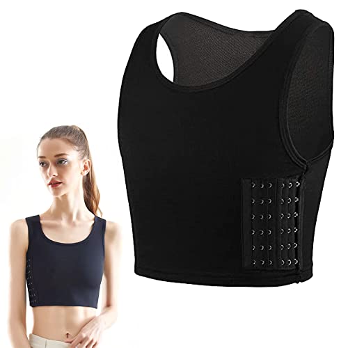 Brust Binder für Transgender, Tomboy Brust binder Unterwäsche Tanktops Bandage Trans Breathable Side Haken Bustier BH Damen Korsett Sport BH Tank Tops Korsetts Kurzer Chest Binder Top für Damen, XL von wlertcop