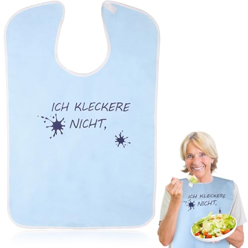 Lätzchen Erwachsene Wiederverwendbare Ältere Lätzchen Kleiderschutz für Erwachsene Lätzchen für Erwachsene Lustig Latz für Erwachsene Wasserdicht Leicht zu Reinigen für Damen Herren Senioren (Blau) von wlertcop