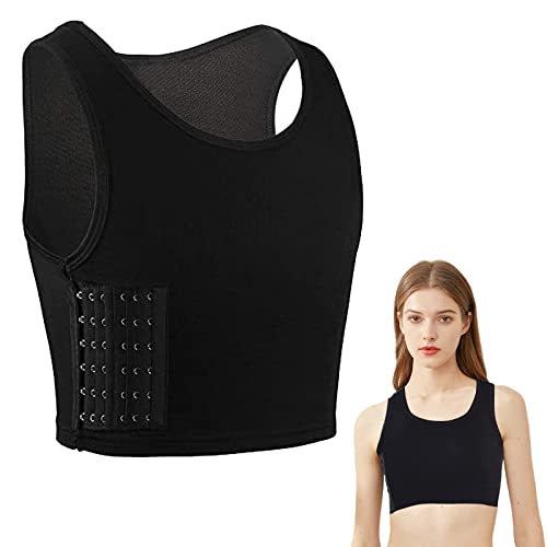 Tomboy Brust binder Unterwäsche Tanktops Bandage Trans Breathable Side Haken Bustier BH Damen Korsett Sport BH Tank Tops Atmungsaktiv Korsetts Kurz Tomboy Kurzer Chest Binder Top für Damen, M von wlertcop