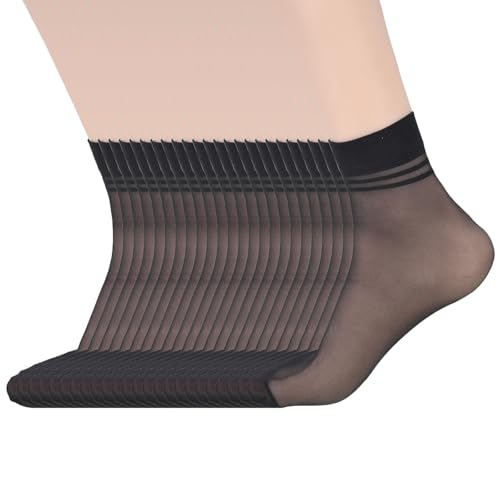 wlertcop 12 Paar Nylonstrümpfe Damen Nylon Socken, Feinstrumpfsocken Damens Verstärkte Zehen Seidensocken Elastische Socken für Damen wlertcop 12 Paar Nylonstrümpfe Damen Nylon Socken, Feinstrumpfsocken Damens Verstärkte Zehen Seidensocken Elastische Socken für Damen von wlertcop