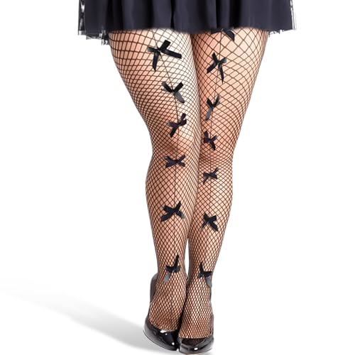 wlertcop Netzstrumpfhose Schwarz Fliege, Fishnet Stockings Strümpfe Strumpfhosen Netzstrümpfe Hohe Taille Fischernetz Strumpfhosen für Damen Mode Strumpfhosen Netzstrümpfe für Damen Alltagskleidung von wlertcop