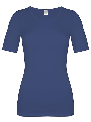wobera ANGORA Damen-Unterhemd mit ½ Arm mit 40% Angora und 60% Baumwolle (Gr. L, Farbe: Marine) von wobera ANGORA