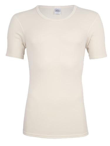 wobera ANGORA Herren-Unterhemd mit ½ Arm (Material: 70% Schurwolle kbT und 30% Seide) (Gr. S/5, Farbe: naturweiß) von wobera ANGORA