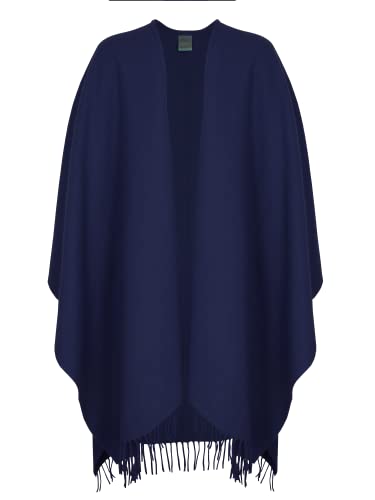 wobera ANGORA Poncho in schönen Farben aus Schurwolle und Angora (Farbe: Marine) von wobera ANGORA
