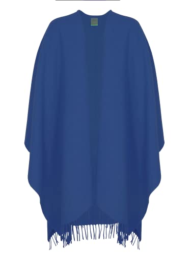 wobera ANGORA Poncho in schönen Farben aus Schurwolle und Angora (Farbe: jeansblau) von wobera ANGORA