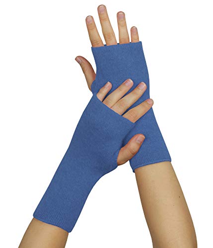 wobera ANGORA Pulswärmer oder Stulpen mit Daumenloch (Gr. 1, Farbe: jeansblau) von wobera ANGORA